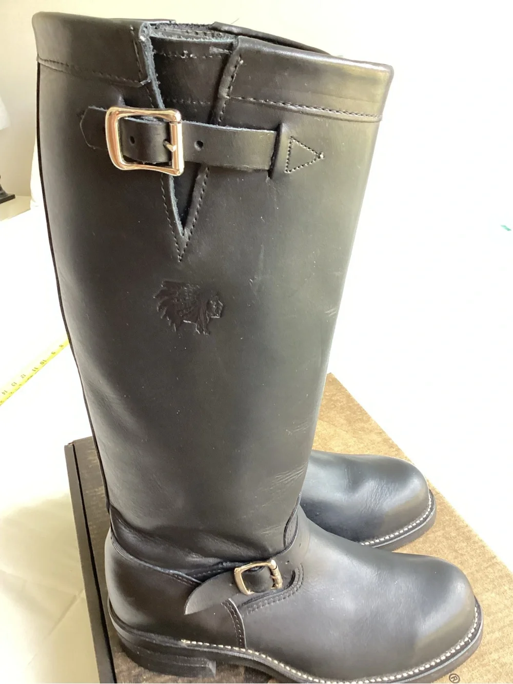 Men’s 9.5EE Chippewa Model #27909 Black Leather 17” Tall Motorcycle Boots